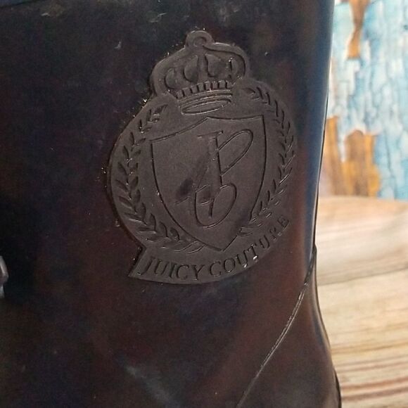 Juicy Couture Bow Accent Navy Rain Boots - Picture 9 of 10